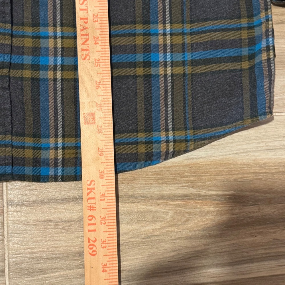 Patagonia Mens Fjord Organic Cotton Flannel Shirt XL Grey Blue Plaid Button Down - Picture 6 of 6